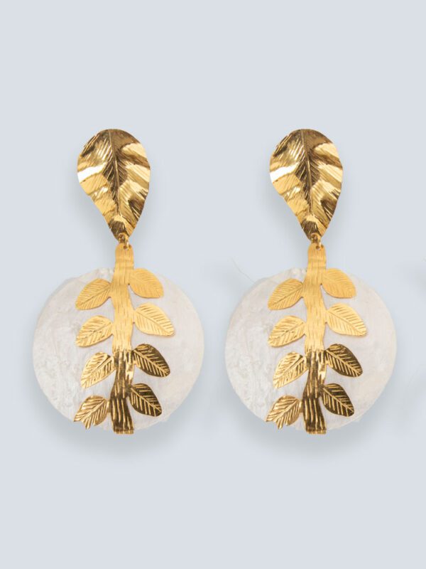 NACRE AND LEAVES EARRINGS
